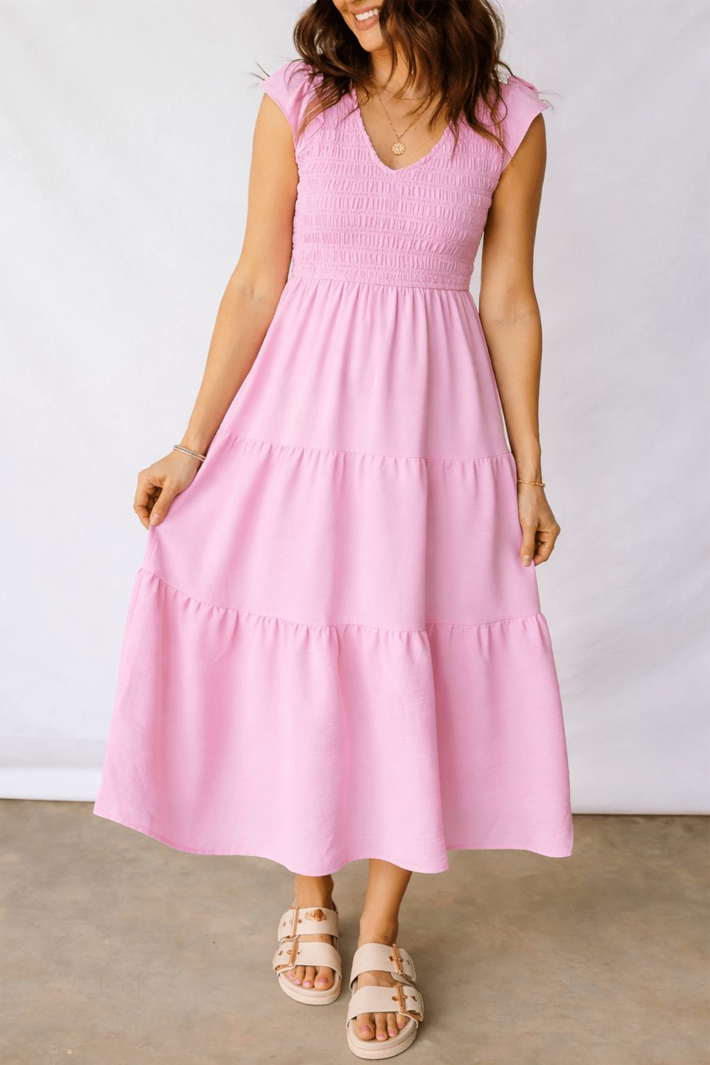 Treasure Flare Tiered Midi Dress - Hello Beautiful BoutiqueMidi DressesThreaded Pear