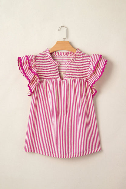 Treasure Ruffled Short Sleeve Blouse - Hello Beautiful BoutiqueBlouses & ShirtsThreaded Pear