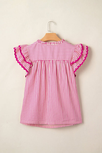 Treasure Ruffled Short Sleeve Blouse - Hello Beautiful BoutiqueBlouses & ShirtsThreaded Pear