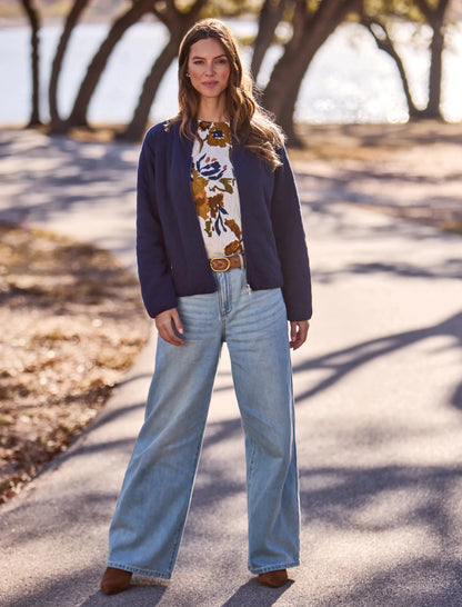 Tribal Printed Cotton Cable-Knit Crewneck Sweater in Stellar - Hello Beautiful BoutiqueSweaterTribal