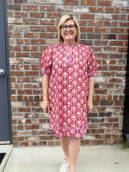 Uncle Frank Puff Sleeve Floral Print Dress - Hello Beautiful BoutiqueUncle Frank
