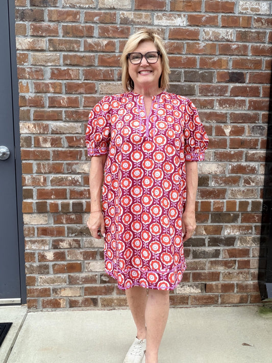 Uncle Frank Puff Sleeve Floral Print Dress - Hello Beautiful BoutiqueUncle Frank
