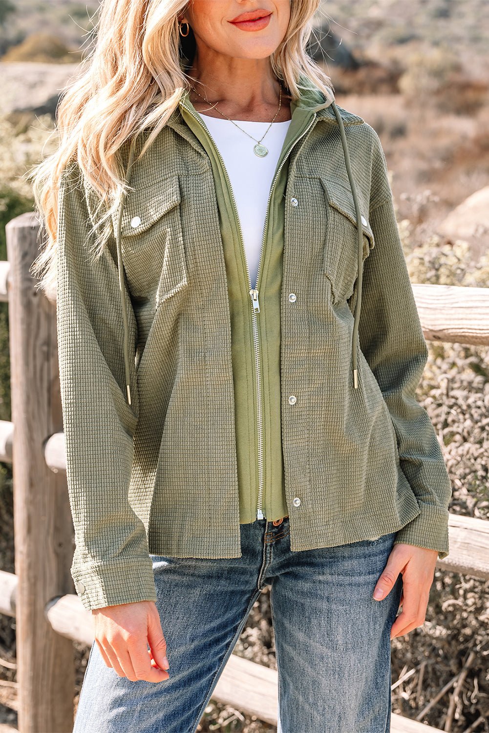 Undine Knit Textured Hooded Jacket - Hello Beautiful BoutiqueJacketsThreaded Pear