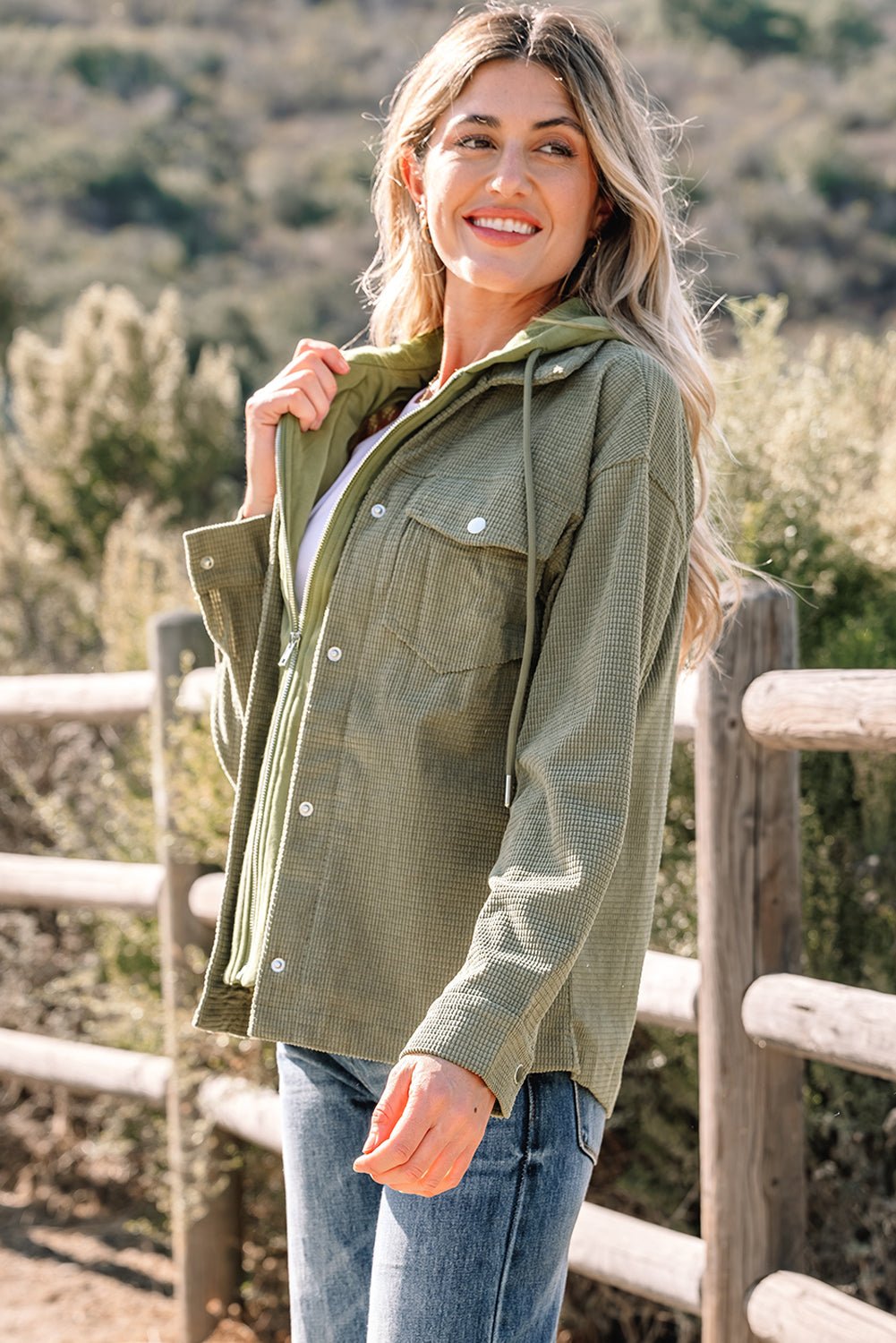 Undine Knit Textured Hooded Jacket - Hello Beautiful BoutiqueJacketsThreaded Pear