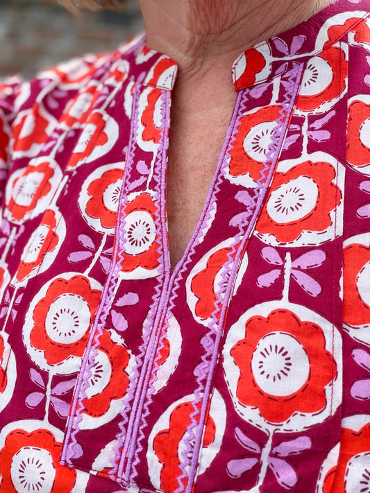 Uncle Frank Puff Sleeve Floral Print Dress