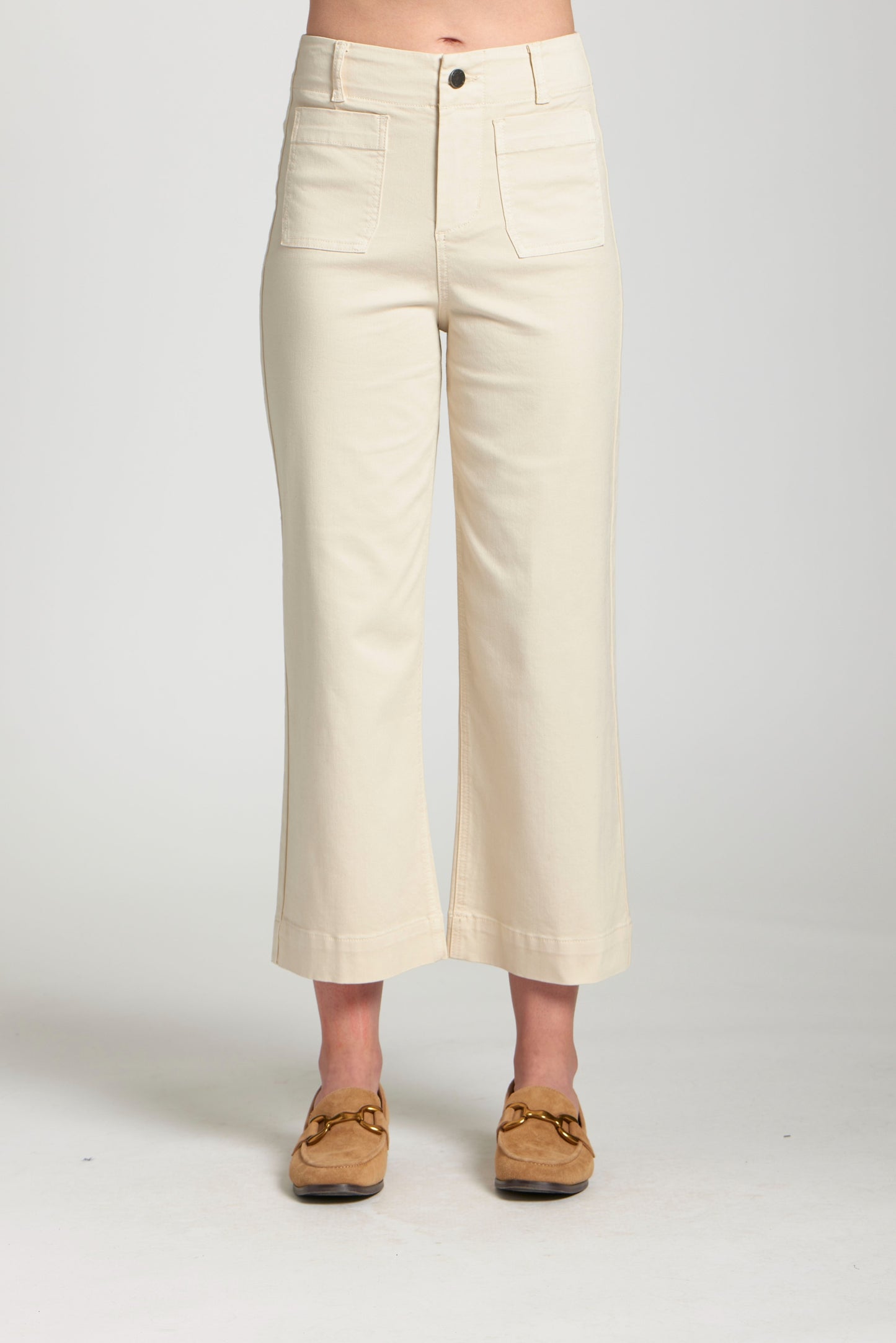 Cropped Wide Leg Pant w/ Patch Pockets B168