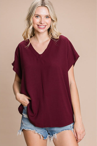 V Neck Uniform Shirt A10482 - Hello Beautiful BoutiqueTopJodifl
