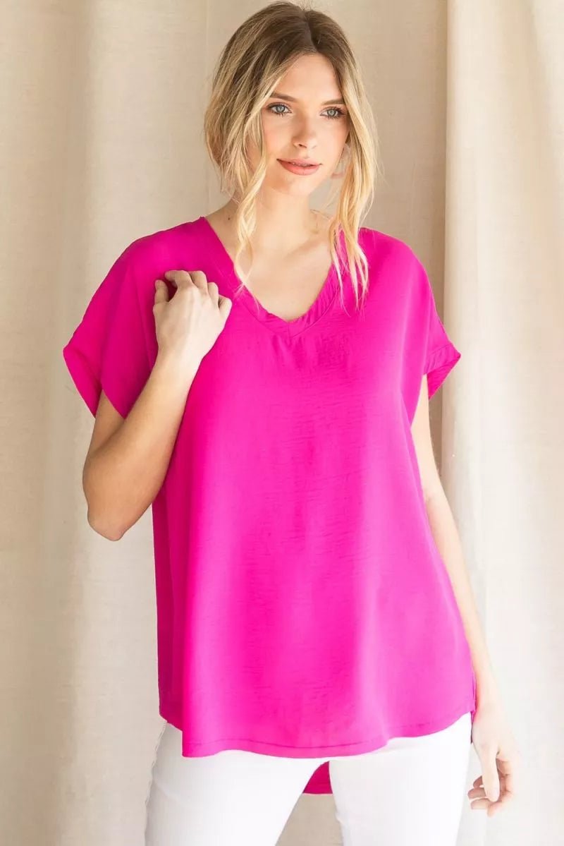 V Neck Uniform Shirt A10482 - Hello Beautiful BoutiqueTopJodifl
