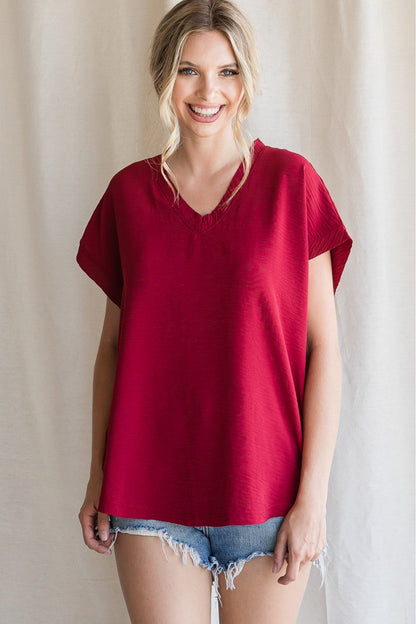 V Neck Uniform Shirt A10482 - Hello Beautiful BoutiqueTopJodifl