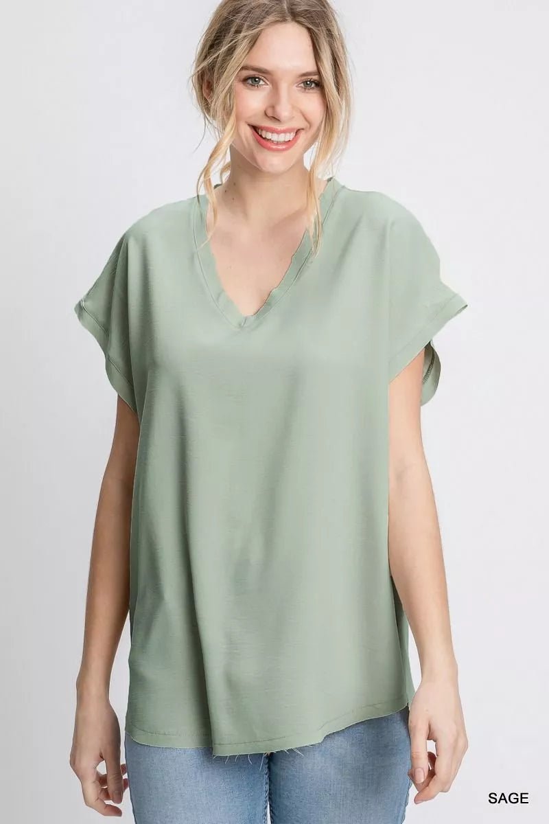 V Neck Uniform Shirt A10482 - Hello Beautiful BoutiqueTopJodifl