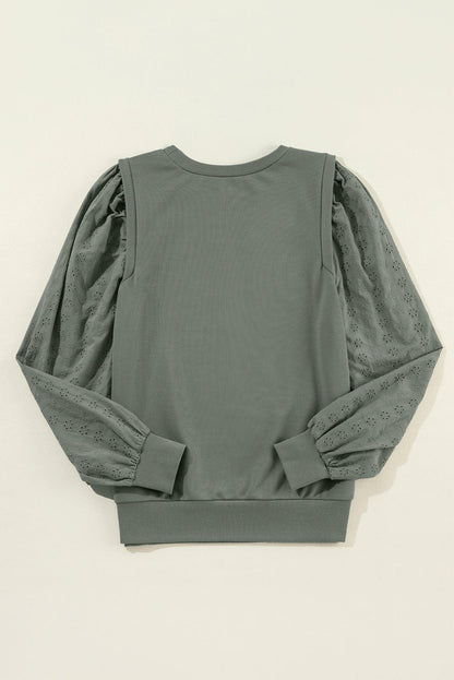 Valerie Solid Patchwork Sleeve Sweatshirt - Hello Beautiful BoutiqueSweatshirts & HoodiesThreaded Pear