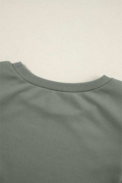 Valerie Solid Patchwork Sleeve Sweatshirt - Hello Beautiful BoutiqueSweatshirts & HoodiesThreaded Pear