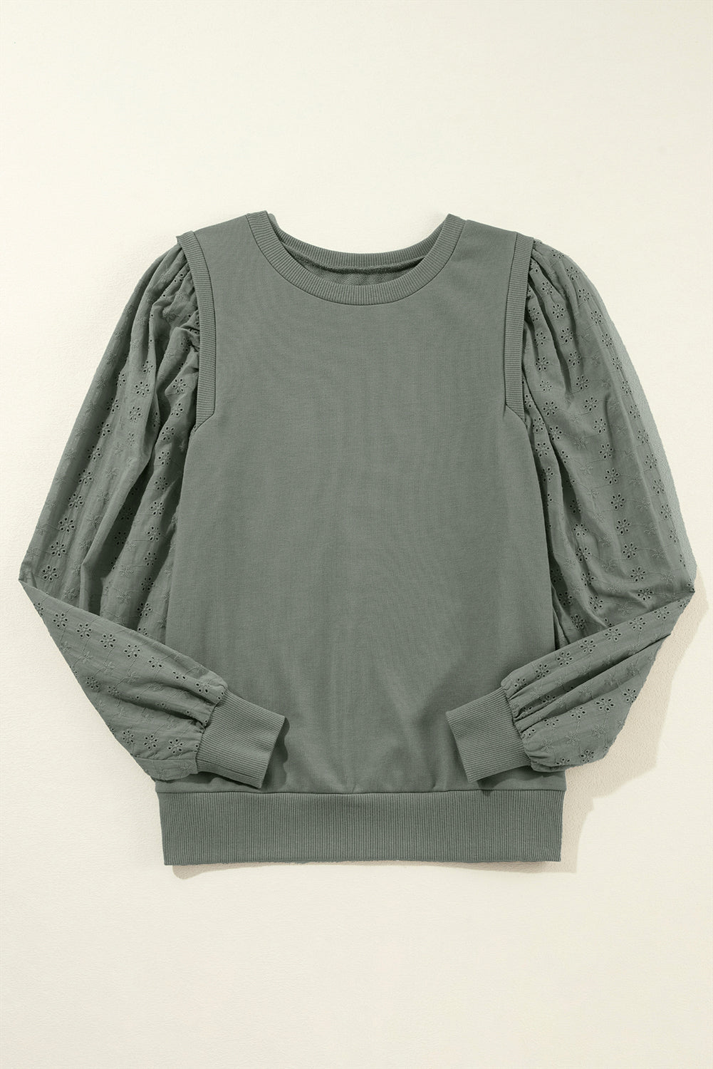 Valerie Solid Patchwork Sleeve Sweatshirt - Hello Beautiful BoutiqueSweatshirts & HoodiesThreaded Pear
