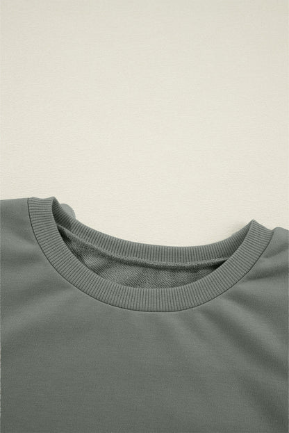 Valerie Solid Patchwork Sleeve Sweatshirt - Hello Beautiful BoutiqueSweatshirts & HoodiesThreaded Pear