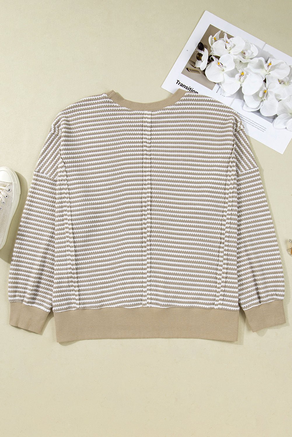 Vanessa Knit Ribbed Trim Long Sleeve PLUS Top - Hello Beautiful Boutique15% OFFThreaded Pear