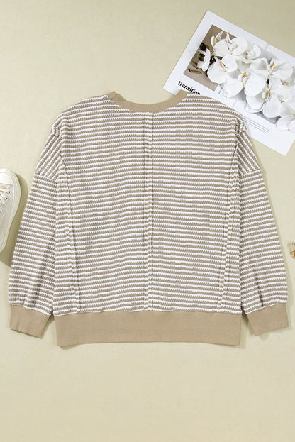 Vanessa Knit Ribbed Trim Long Sleeve PLUS Top - Hello Beautiful Boutique15% OFFThreaded Pear