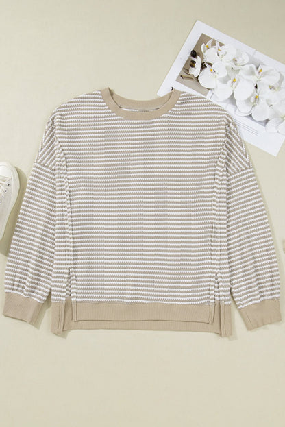 Vanessa Knit Ribbed Trim Long Sleeve PLUS Top - Hello Beautiful Boutique15% OFFThreaded Pear