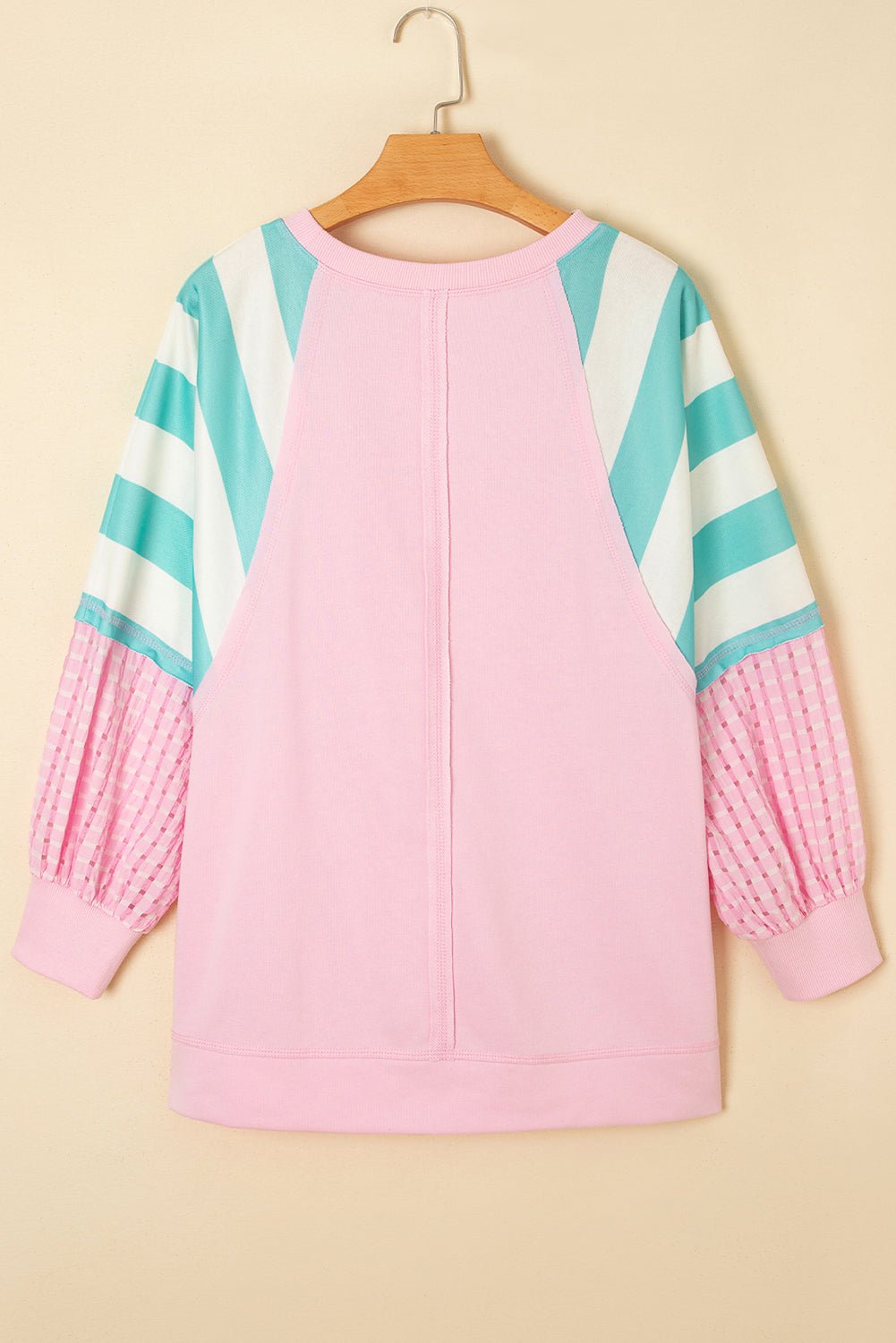 Vanessa Patchwork Raglan Pullover Top - Hello Beautiful BoutiqueLong Sleeve TopsThreaded Pear