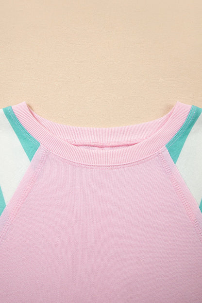 Vanessa Patchwork Raglan Pullover Top - Hello Beautiful BoutiqueLong Sleeve TopsThreaded Pear