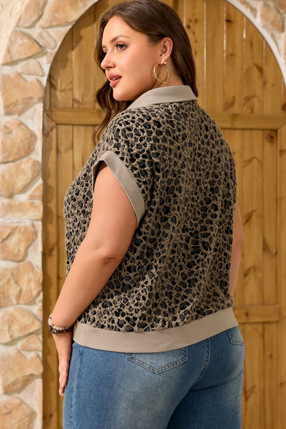 Veda Collar Cuffed Sleeve PLUS Top - Hello Beautiful BoutiquePlus Size Tops & TeesThreaded Pear
