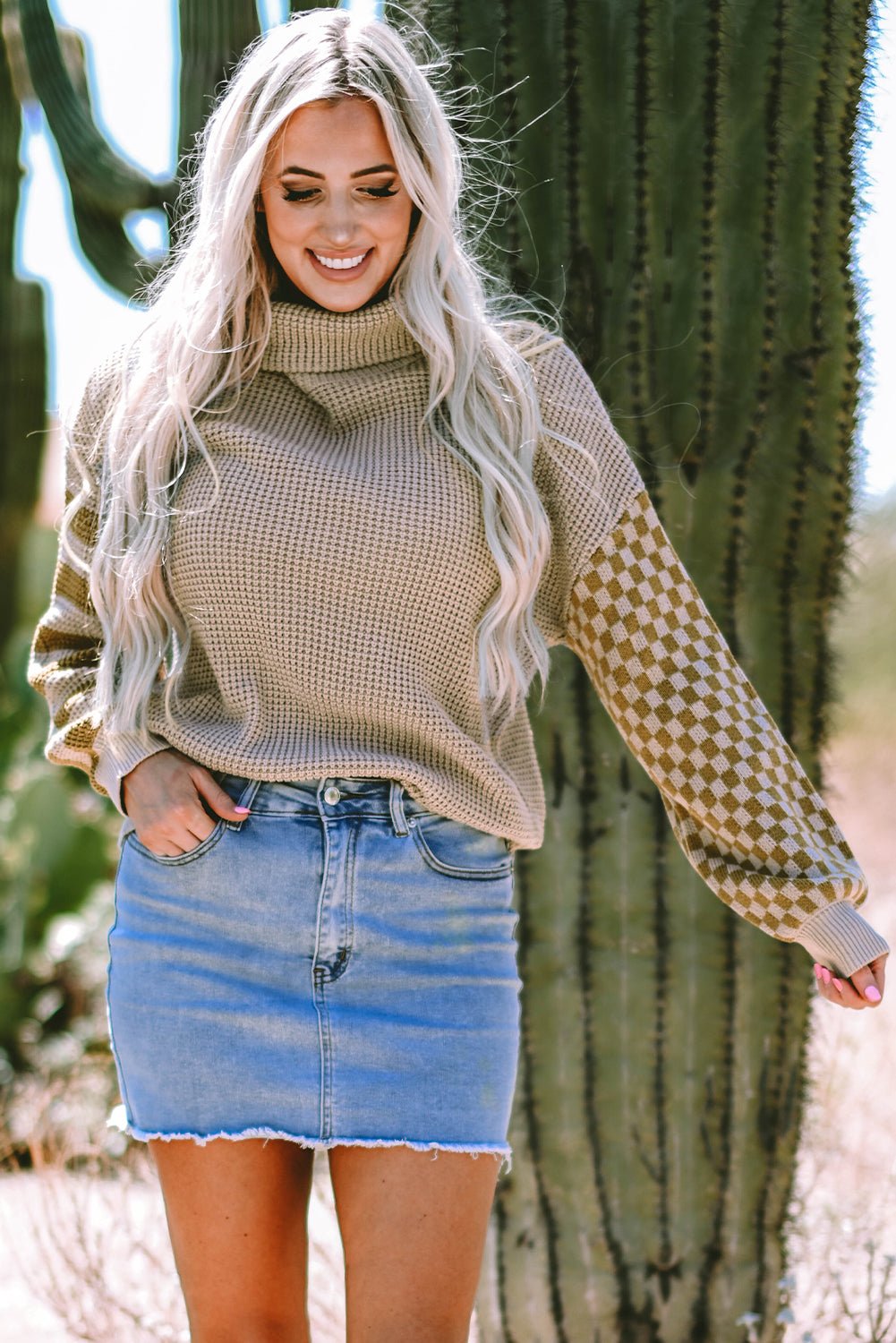 Vera Waffle Knit Turtleneck Sweater - Hello Beautiful Boutique20% OFFThreaded Pear