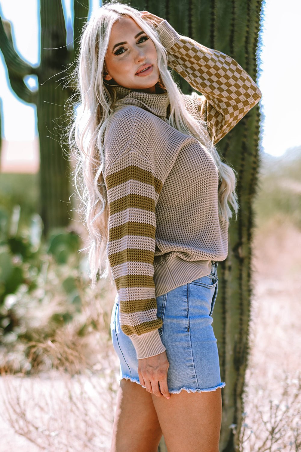 Vera Waffle Knit Turtleneck Sweater - Hello Beautiful Boutique20% OFFThreaded Pear