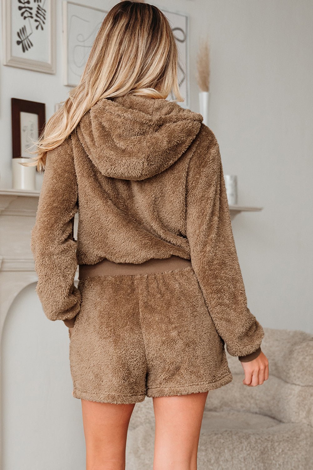 Verahara Up Hoodie Drawstring Shorts - Hello Beautiful BoutiqueShort SetsThreaded Pear