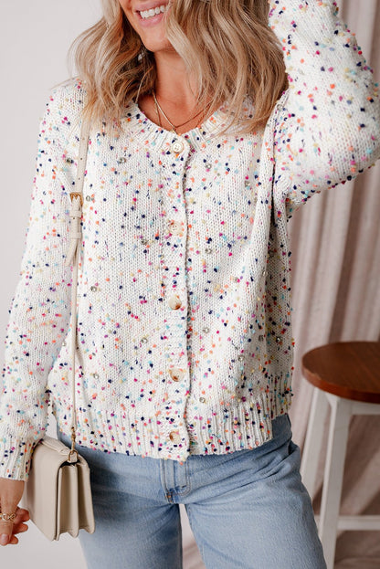 Vienna Rhinestone Decor Confetti Sweater - Hello Beautiful BoutiqueCardigansThreaded Pear
