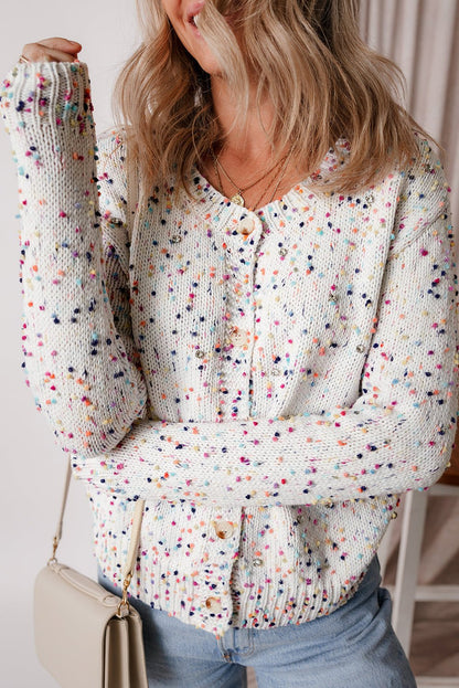 Vienna Rhinestone Decor Confetti Sweater - Hello Beautiful BoutiqueCardigansThreaded Pear