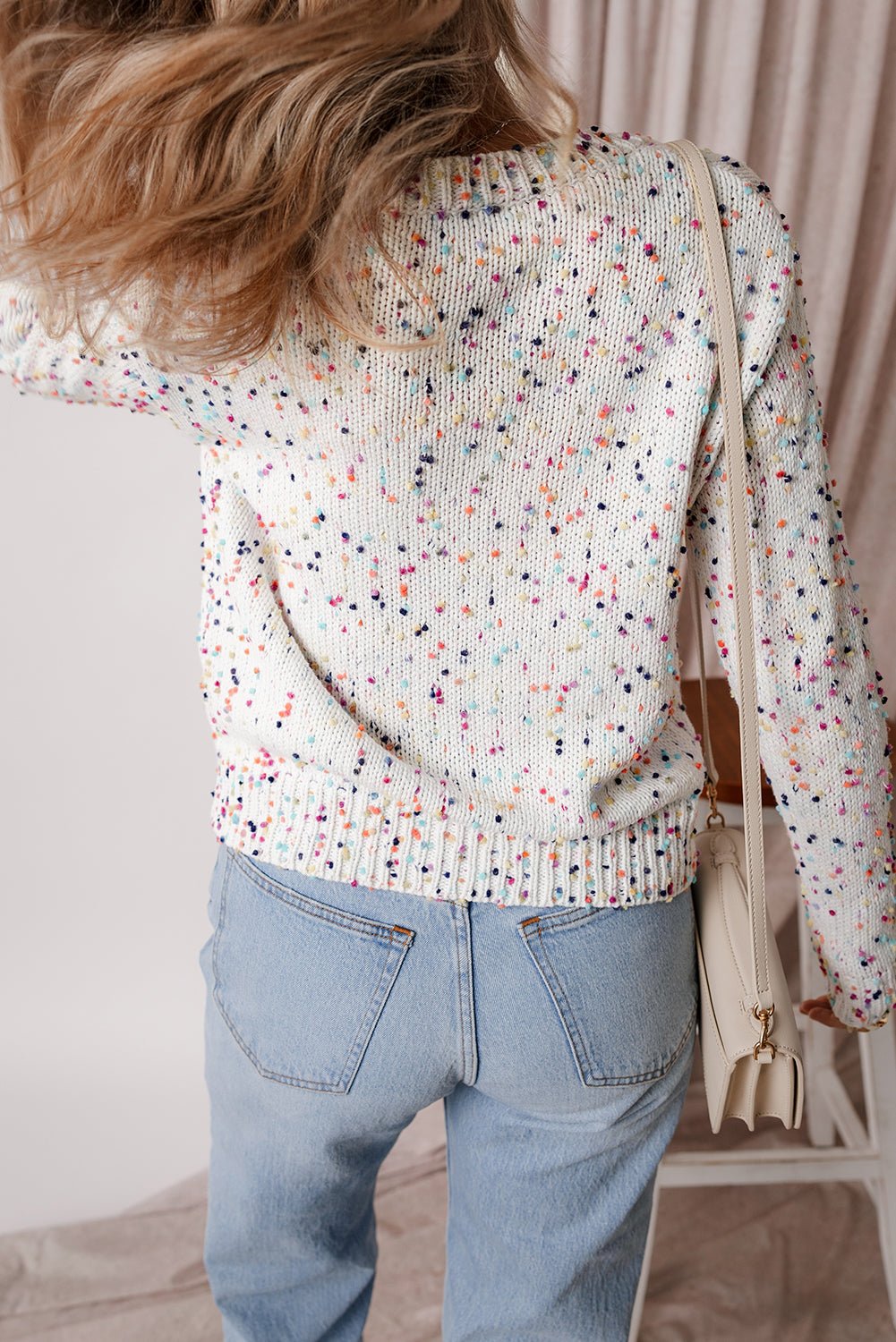 Vienna Rhinestone Decor Confetti Sweater - Hello Beautiful BoutiqueCardigansThreaded Pear