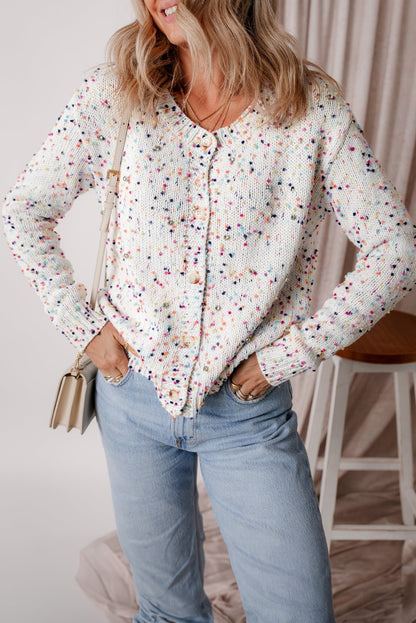 Vienna Rhinestone Decor Confetti Sweater - Hello Beautiful BoutiqueCardigansThreaded Pear