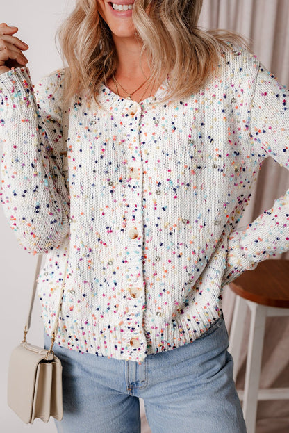 Vienna Rhinestone Decor Confetti Sweater - Hello Beautiful BoutiqueCardigansThreaded Pear