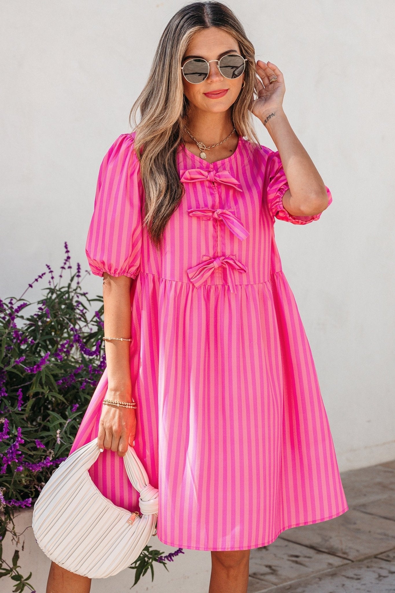 Violet Puff Sleeve Mini Dress - Hello Beautiful BoutiqueMini DressesThreaded Pear