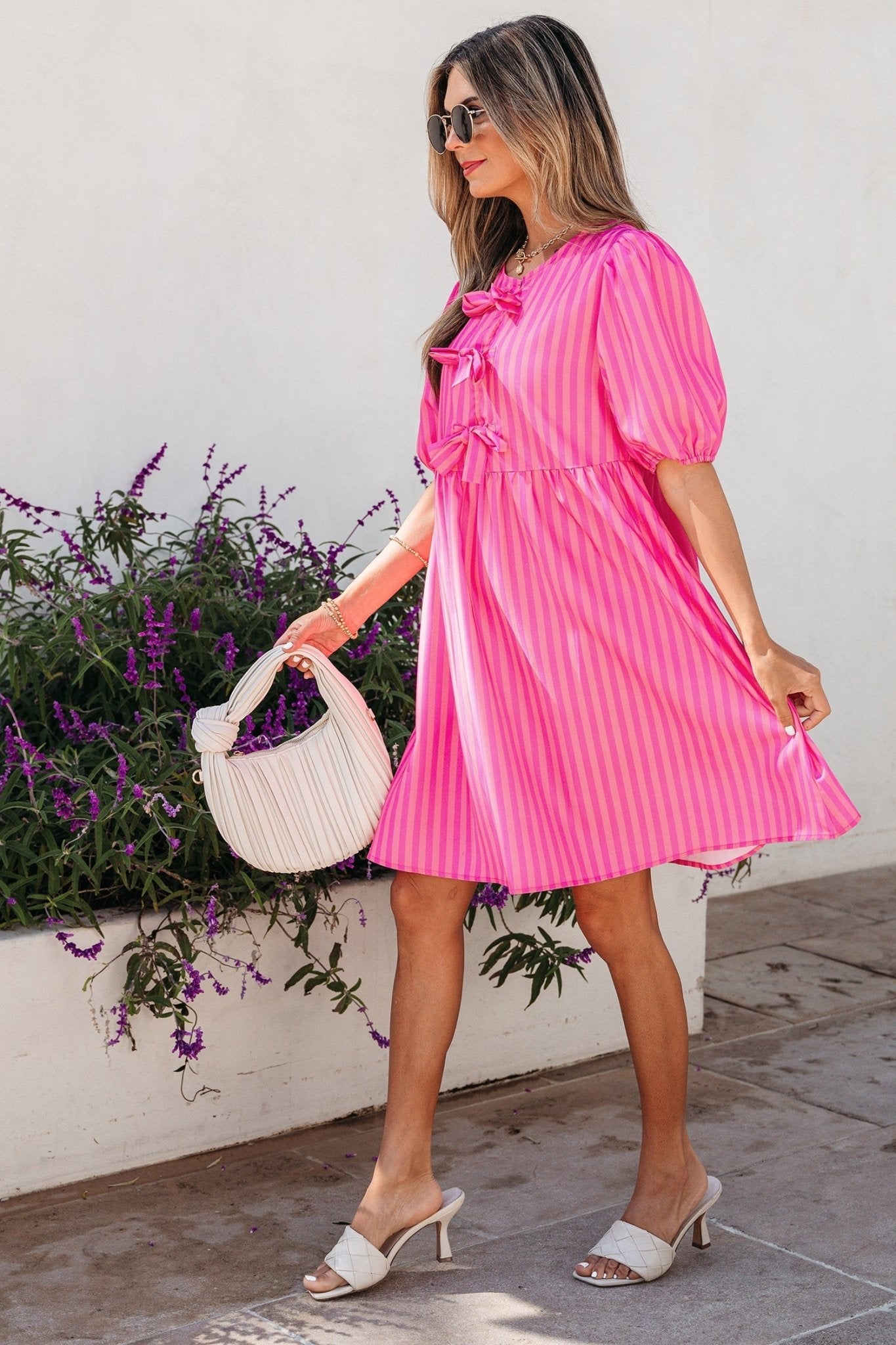 Violet Puff Sleeve Mini Dress - Hello Beautiful BoutiqueMini DressesThreaded Pear