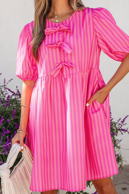Violet Puff Sleeve Mini Dress - Hello Beautiful BoutiqueMini DressesThreaded Pear