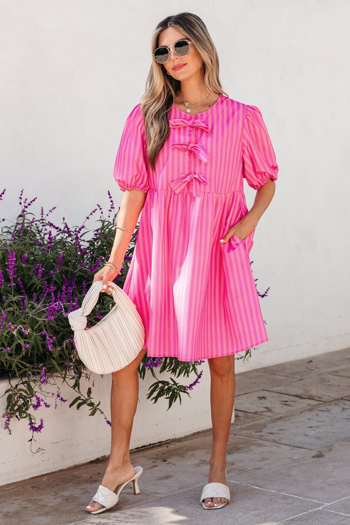 Violet Puff Sleeve Mini Dress - Hello Beautiful BoutiqueMini DressesThreaded Pear