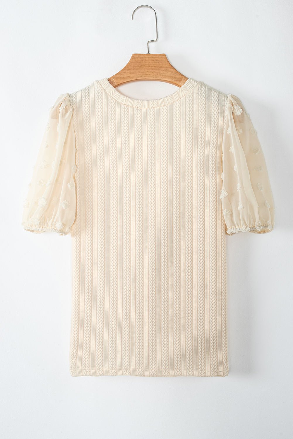 Violet Puff Sleeve Textured Blouse - Hello Beautiful BoutiqueBlouses & ShirtsThreaded Pear