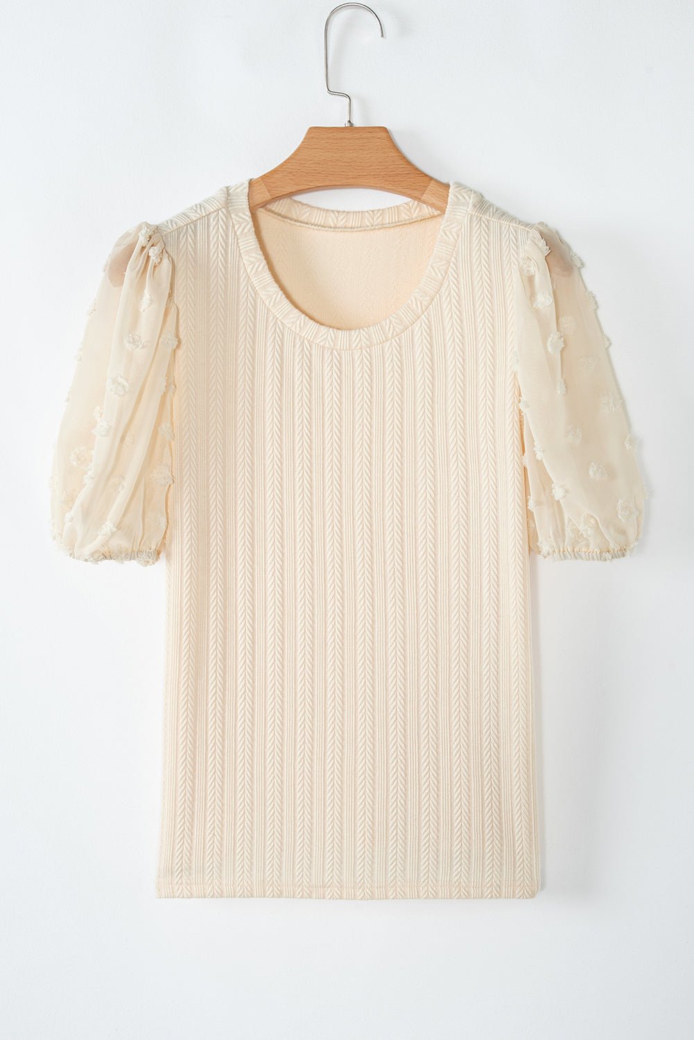 Violet Puff Sleeve Textured Blouse - Hello Beautiful BoutiqueBlouses & ShirtsThreaded Pear