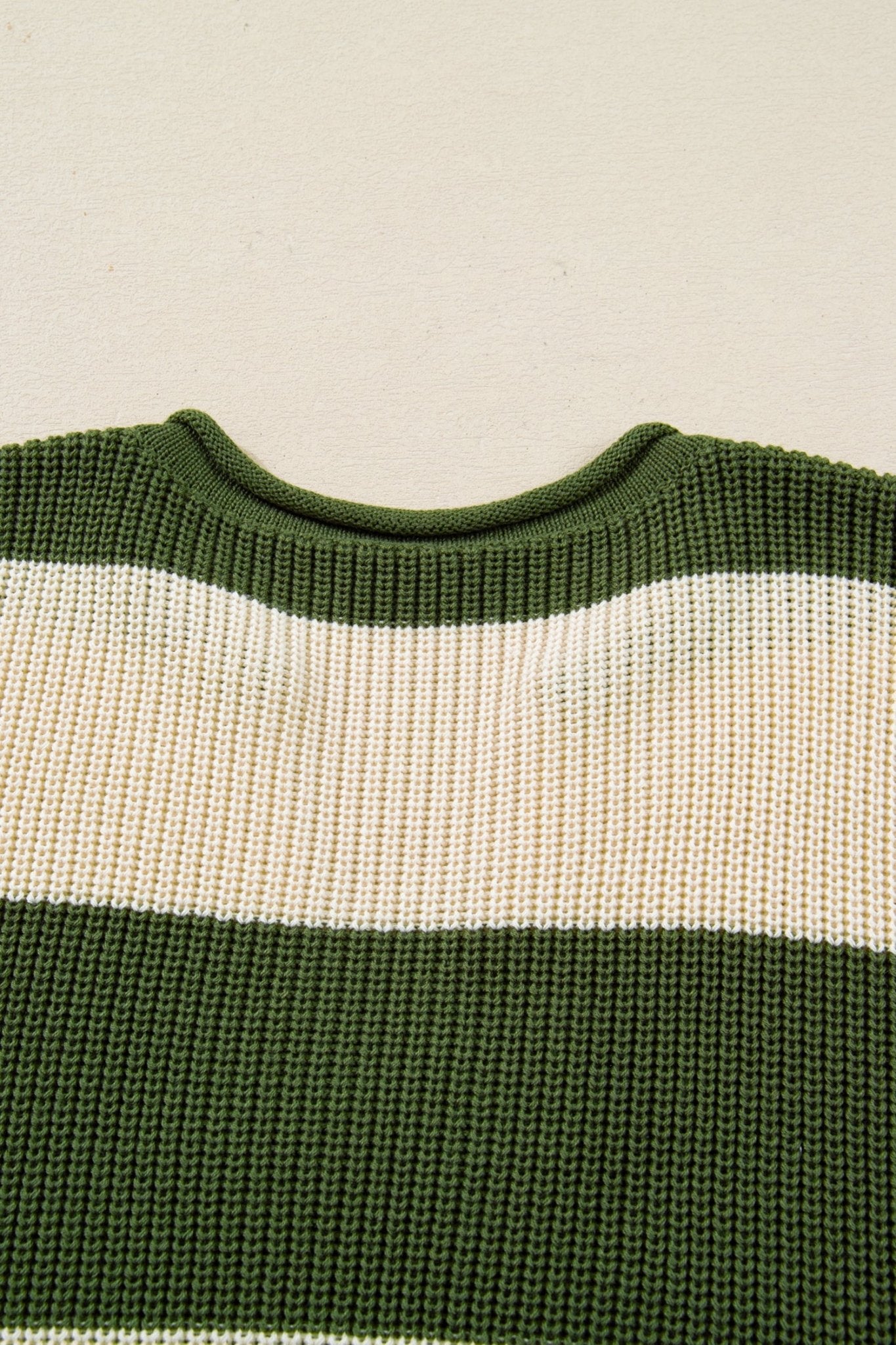 Violet Stripe Colorblock Notched PLUS Sweater - Hello Beautiful BoutiquePlus Size Sweaters & CardigansThreaded Pear