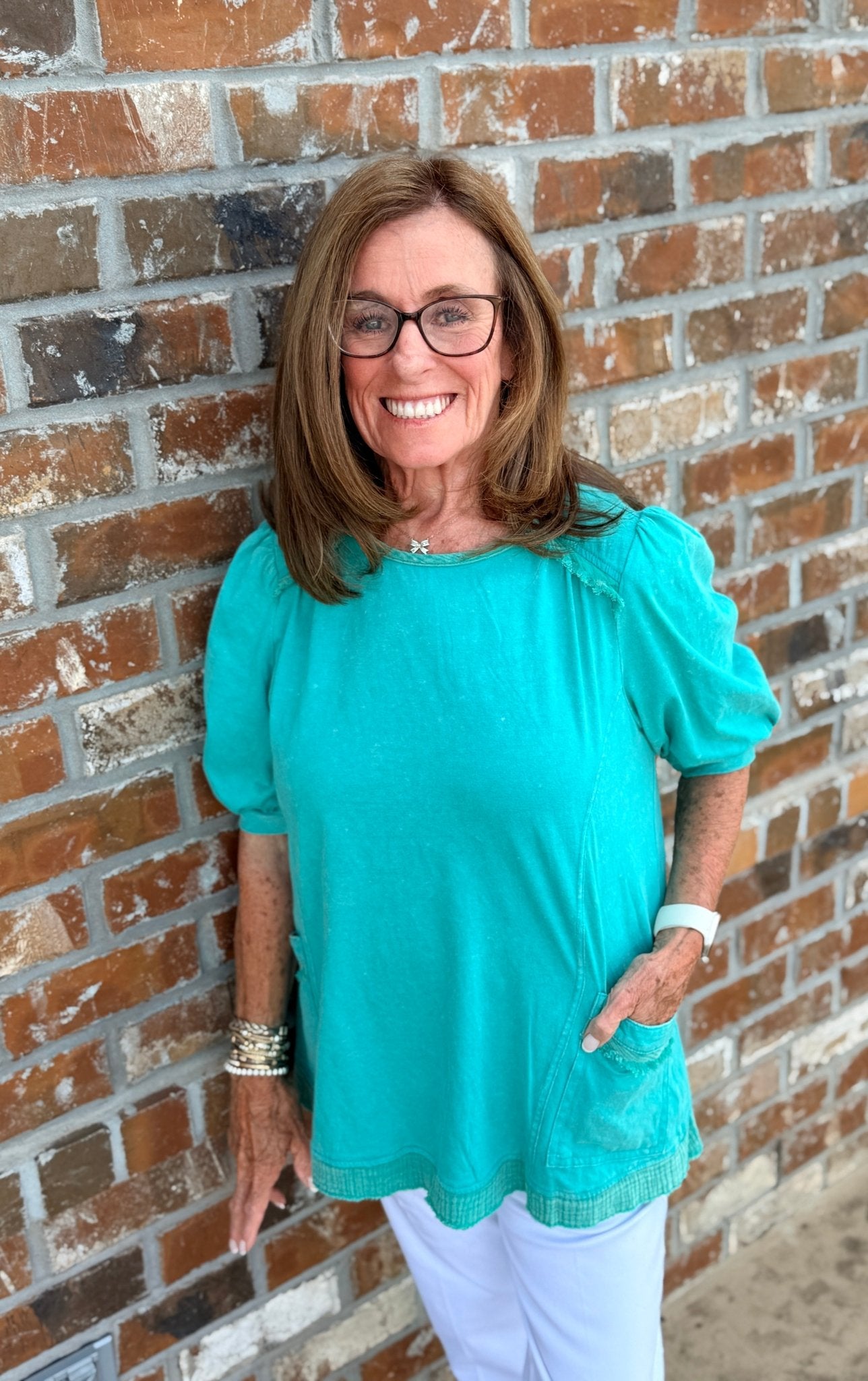 Washed Puff Sleeve T Shirt - Hello Beautiful BoutiqueTopGigio