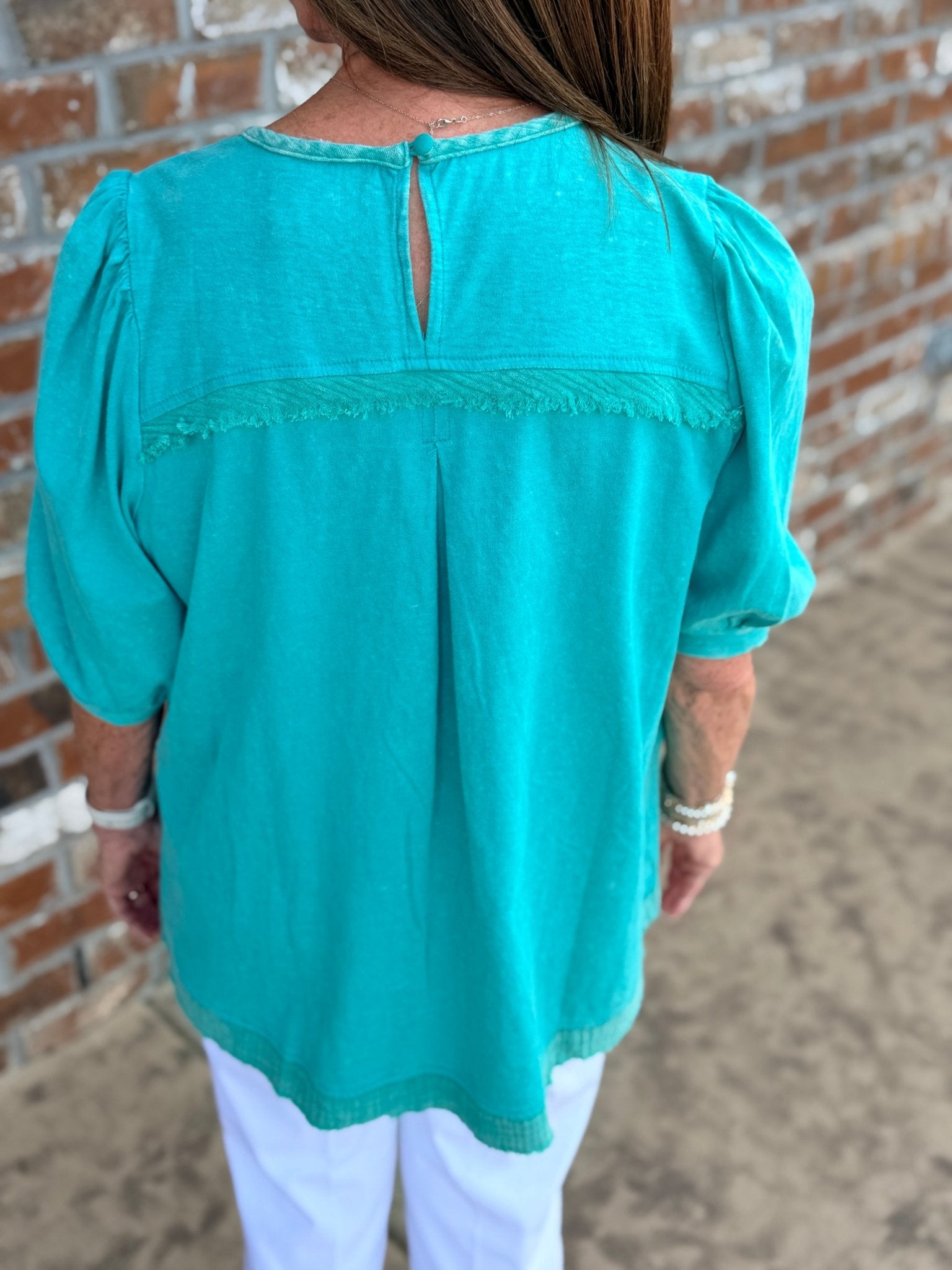 Washed Puff Sleeve T Shirt - Hello Beautiful BoutiqueTopGigio