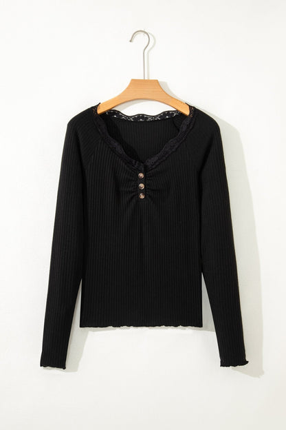 Waverly Sleeve Ribbed top Long Sleeve Top - Hello Beautiful BoutiqueLong Sleeve TopsThreaded Pear