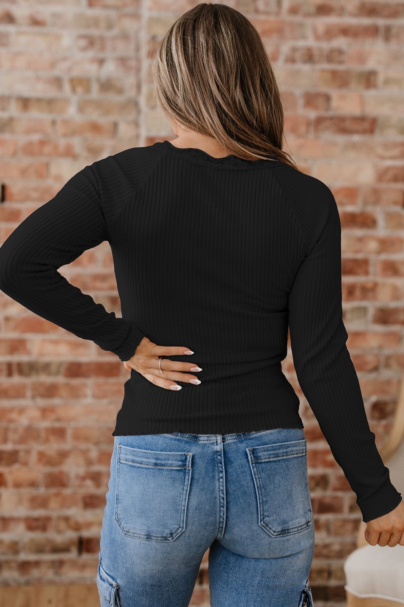 Waverly Sleeve Ribbed top Long Sleeve Top - Hello Beautiful BoutiqueLong Sleeve TopsThreaded Pear