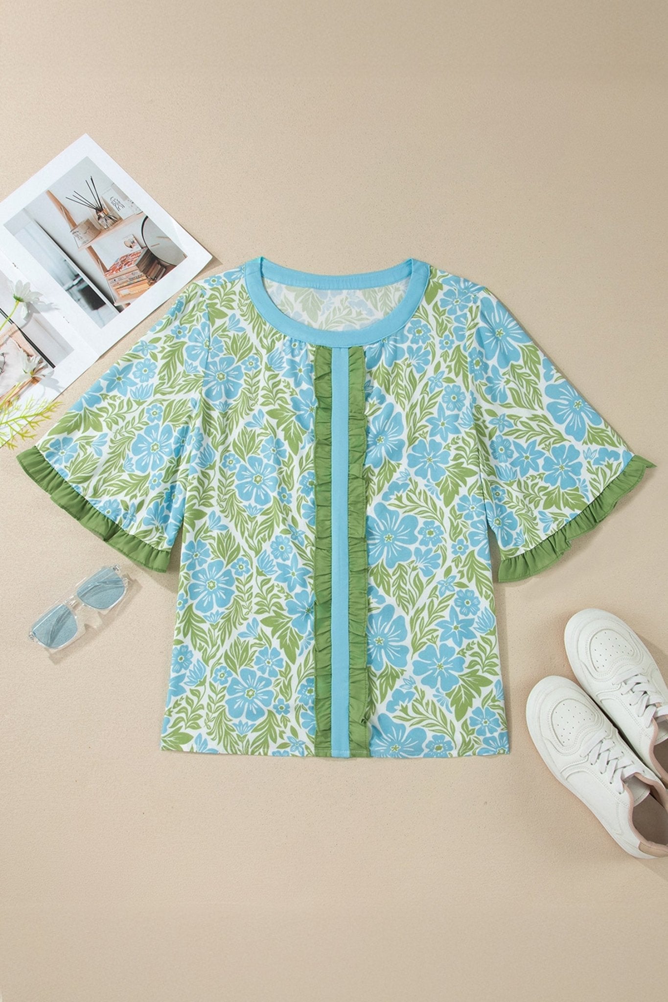 Waverly Trim Half Sleeve Blouse - Hello Beautiful BoutiqueBlouses & ShirtsThreaded Pear