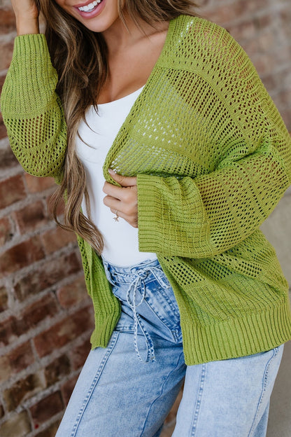 Whitley Crochet Knit Open Cardigan - Hello Beautiful BoutiqueCardigansThreaded Pear