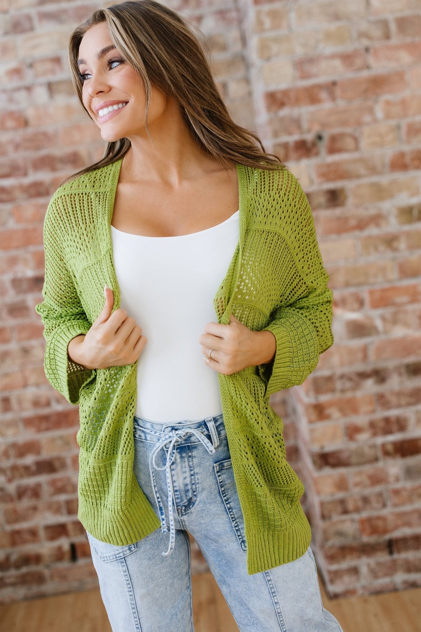 Whitley Crochet Knit Open Cardigan - Hello Beautiful BoutiqueCardigansThreaded Pear