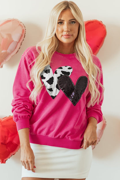 Whitley Heart Patch Graphic Sweatshirt - Hello Beautiful BoutiqueSweatshirts & HoodiesThreaded Pear