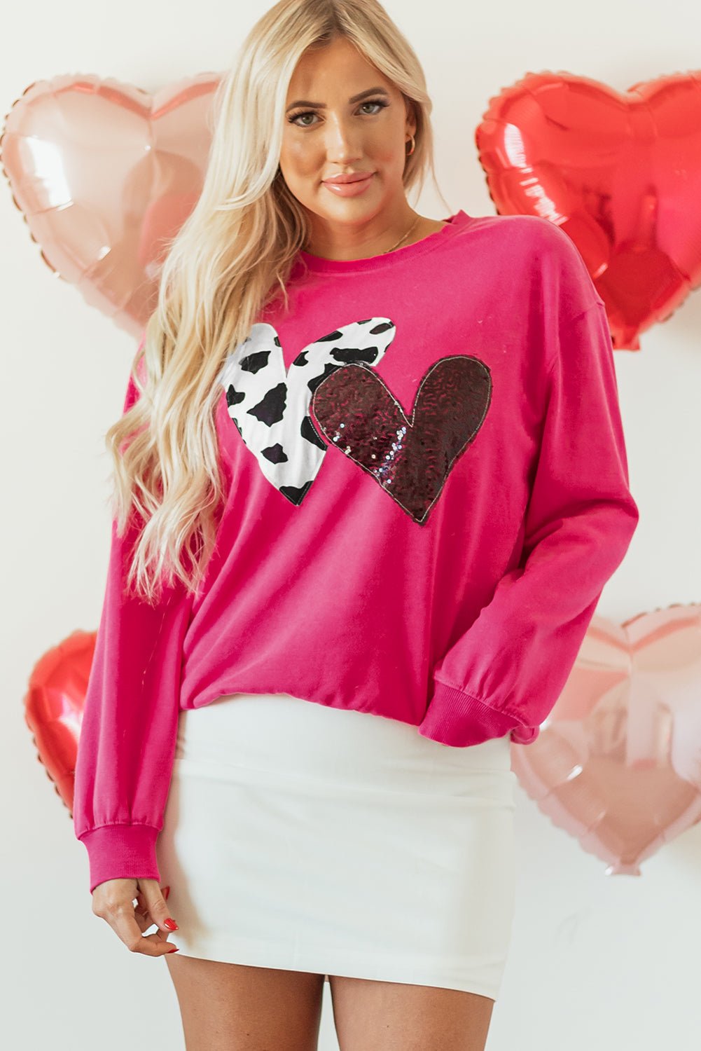 Whitley Heart Patch Graphic Sweatshirt - Hello Beautiful BoutiqueSweatshirts & HoodiesThreaded Pear