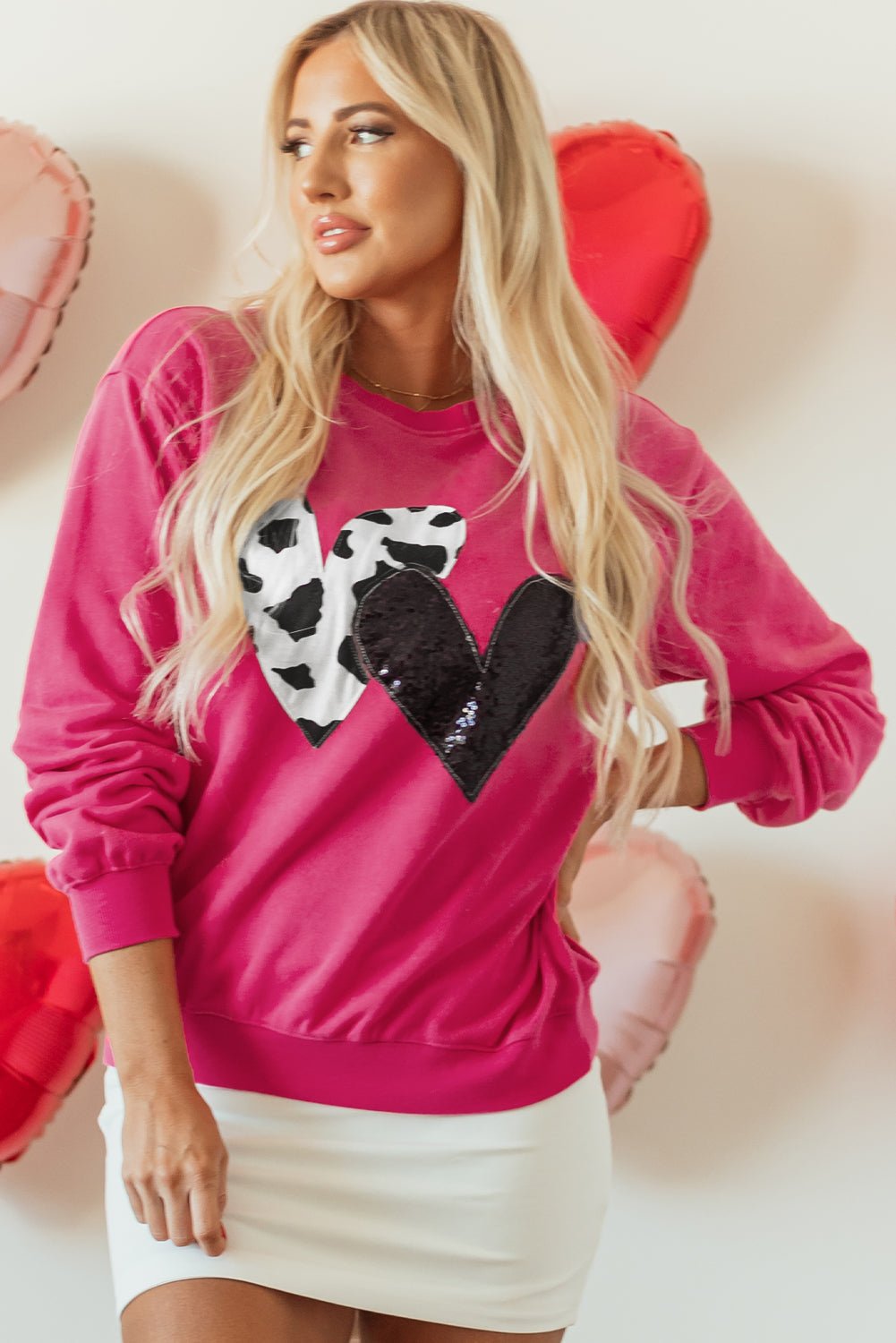 Whitley Heart Patch Graphic Sweatshirt - Hello Beautiful BoutiqueSweatshirts & HoodiesThreaded Pear