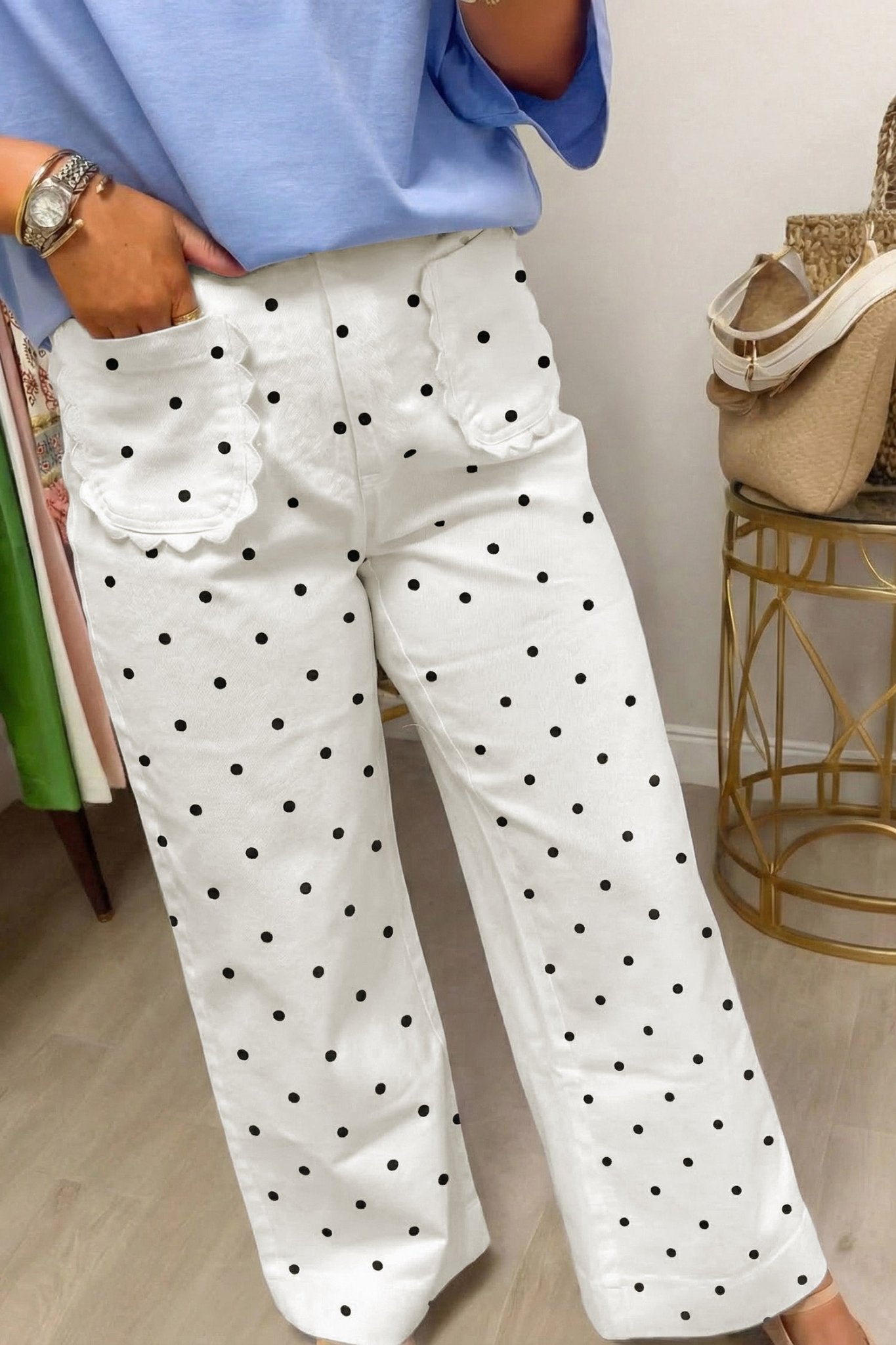 Whitley Patch Cotton Shift Pants - Hello Beautiful BoutiquePants & CulotteThreaded Pear
